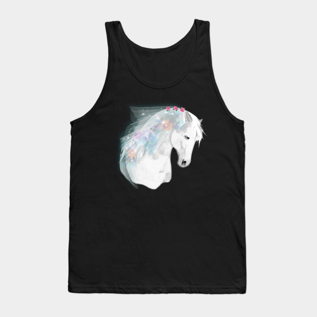 Horse Lovers Majestic White Horse Tank Top by KC Morcom aka KCM Gems n Bling aka KCM Inspirations